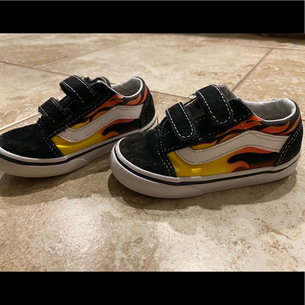 Toddler Vans - flames size 7